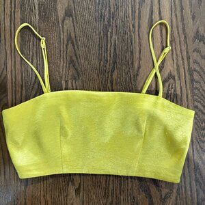 Cinq a sept size XS golden/yellow crop top